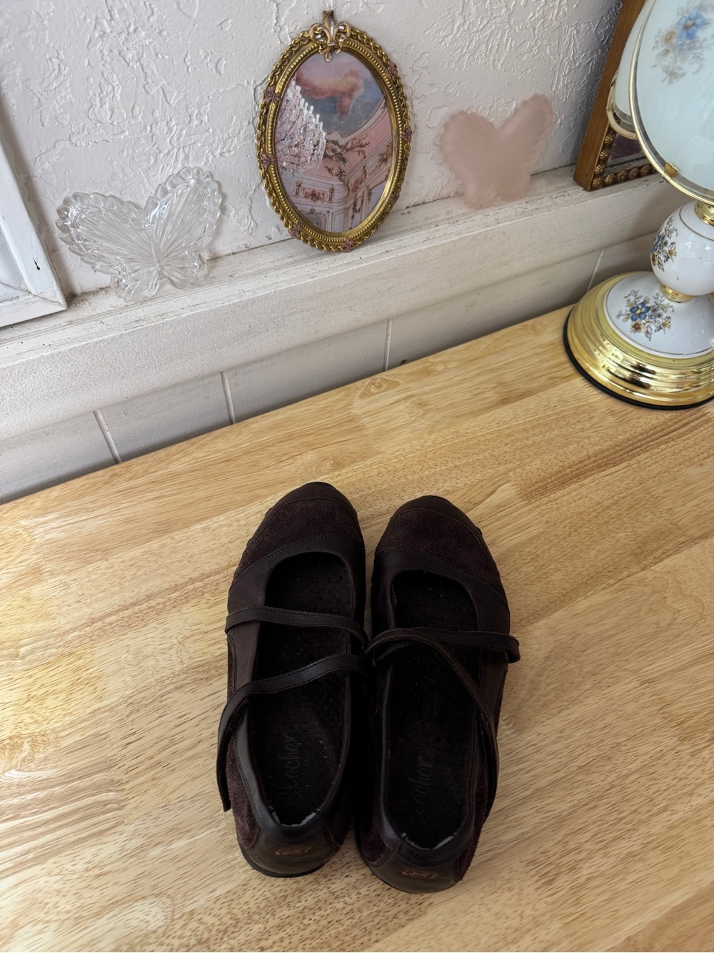 2000’s Skechers Brown Suede Leather Mary Jane Sneakers Size 7 Whimsy Indie Fall - Picture 9 of 12